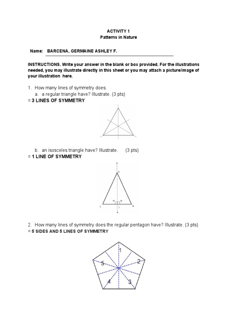 Activity 1 Patterns in Nature | PDF | Pattern | Symmetry