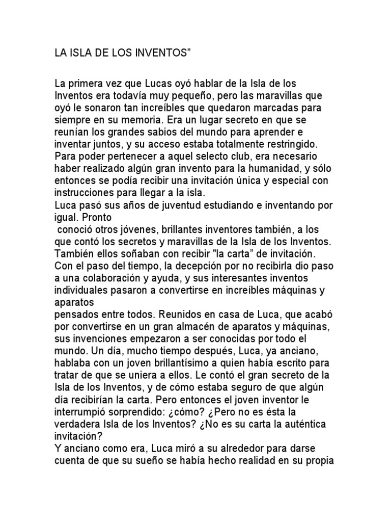 LA ISLA DE LOS INVENTOS Grado 10 PDF