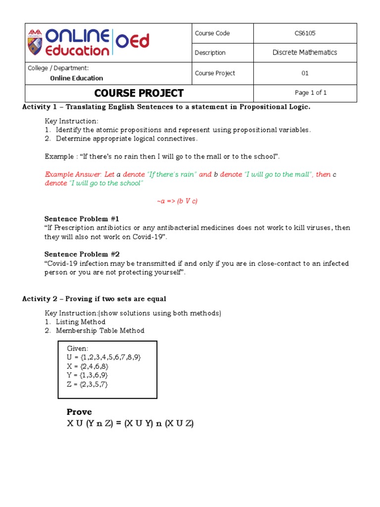 Course Project - CS6105 - Discrete Mathematics | PDF | Teaching Methods ...