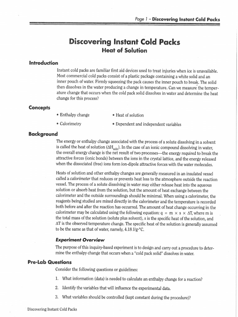 Discovering Instant Cold Packs PDF