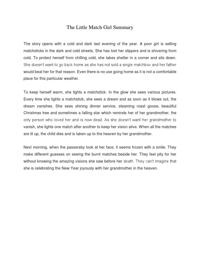 The Little Match Girl PDF