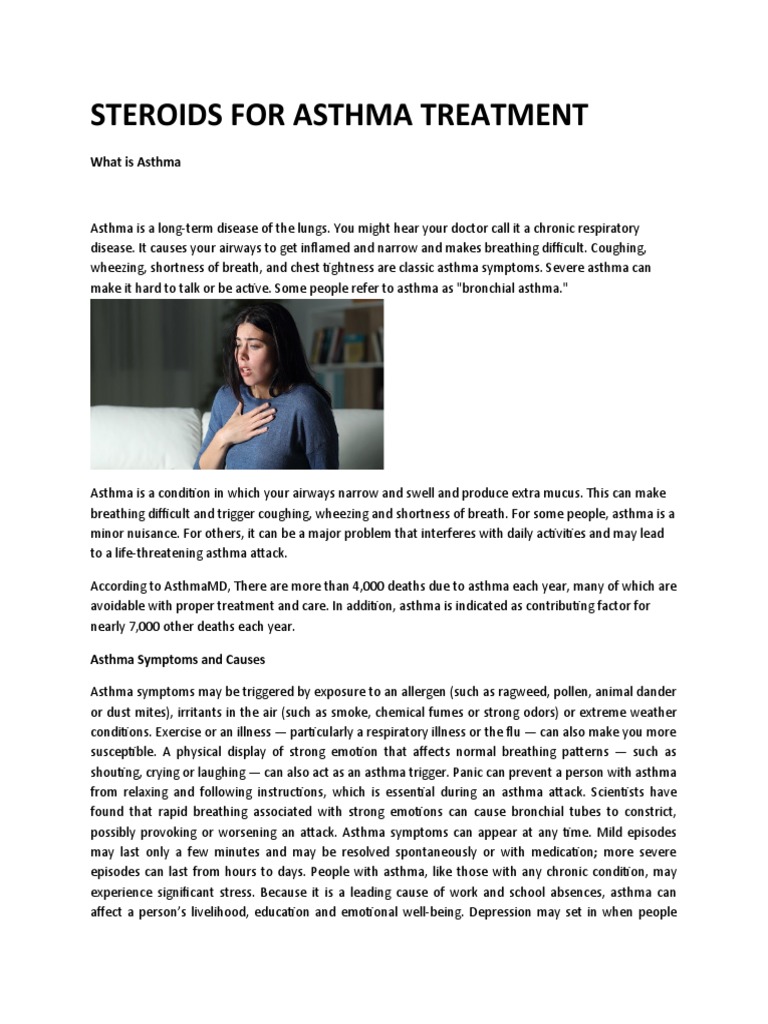 Steroids For Asthma Treatment PDF Asthma Cough