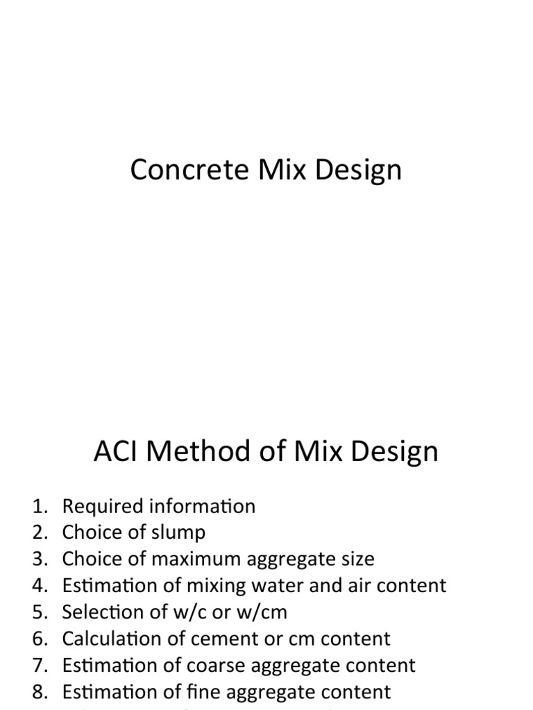 5 Concrete Mix Design PDF Concrete Horticulture And Gardening