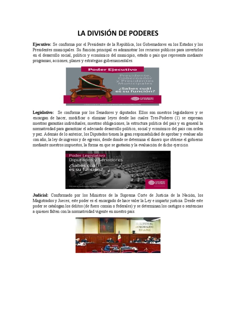 La Division de Poderes | PDF
