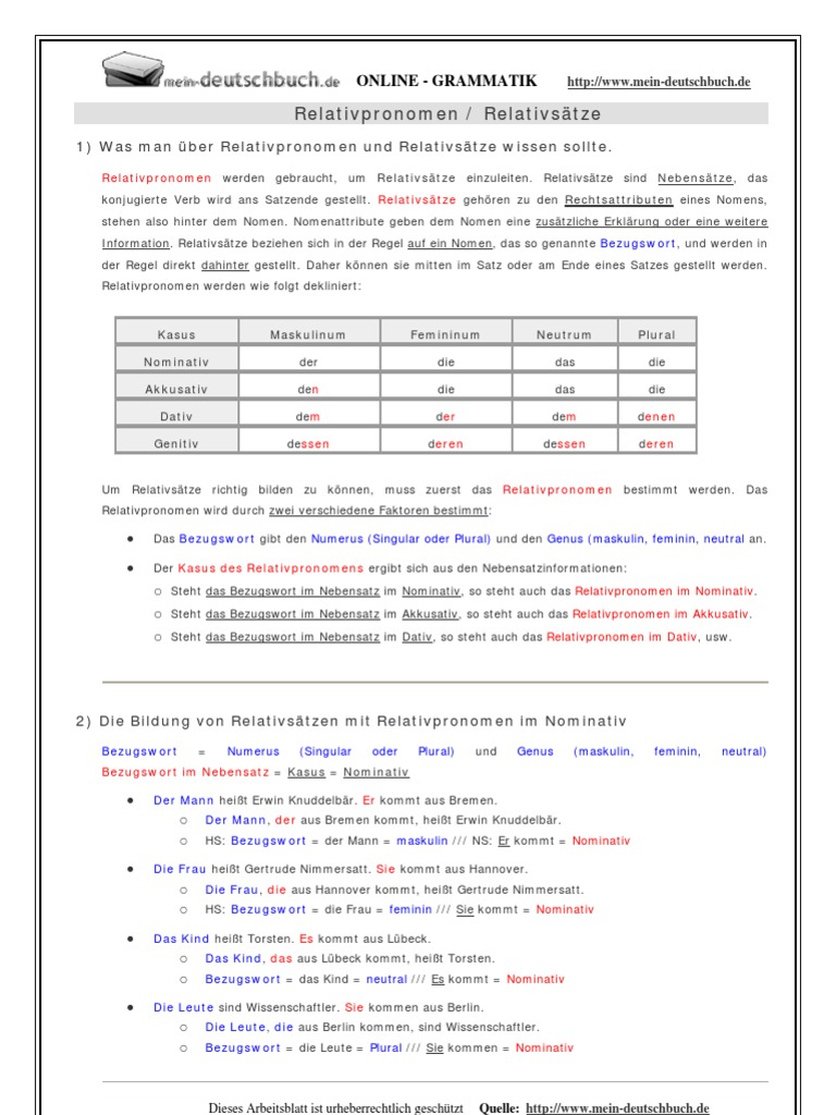Relativ Pronomen | PDF