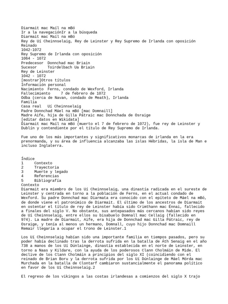 Diarmait Mav Mail Na MBo PDF Gaels