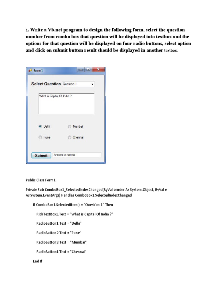 Lab Exercises | PDF | Visual Basic .Net | Software Development
