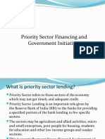 Priority Sector Financing and Government Initiatives