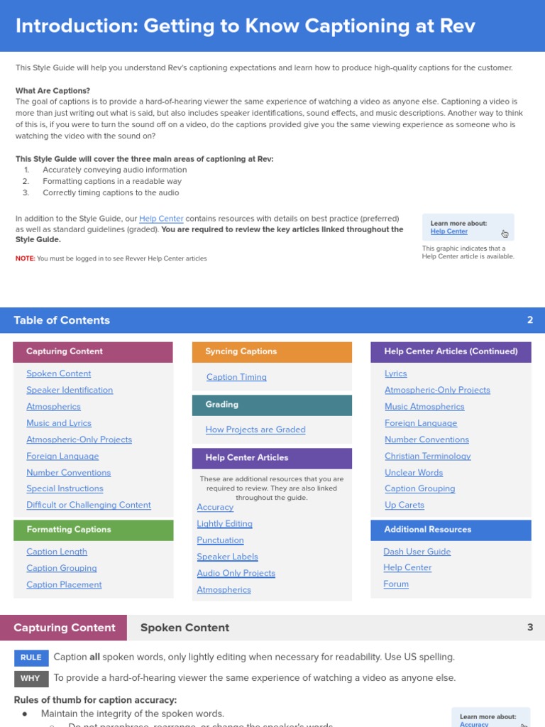 Rev Captioning Style Guide | PDF