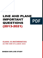 Line and Plane Important Questions: Class 12 Mathematics