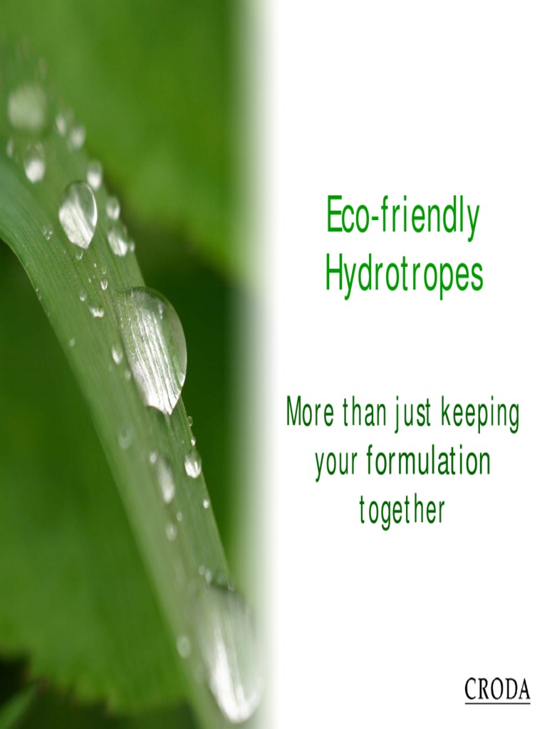 Eco-Friendly Hydrotropes: More Than Just Keeping Your Formulation ...