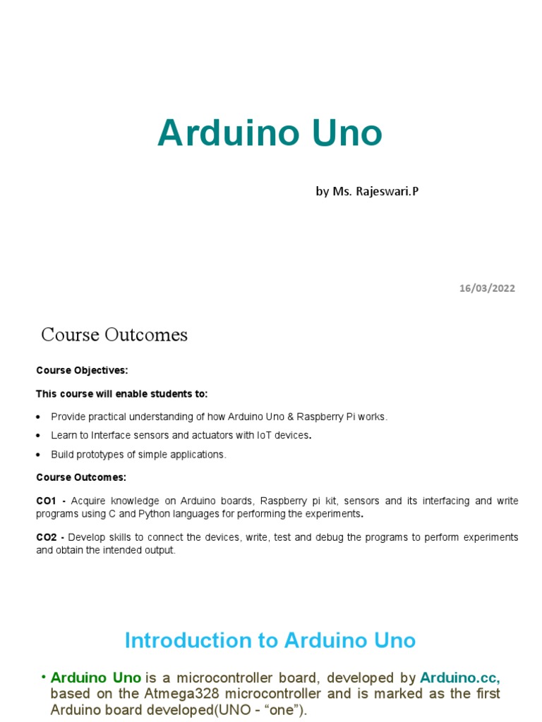 Arduino Uno Introduction | PDF | Arduino | Microcontroller
