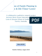 Perceptions of Family Planning in Viqueque & Dili (Timor-Leste)