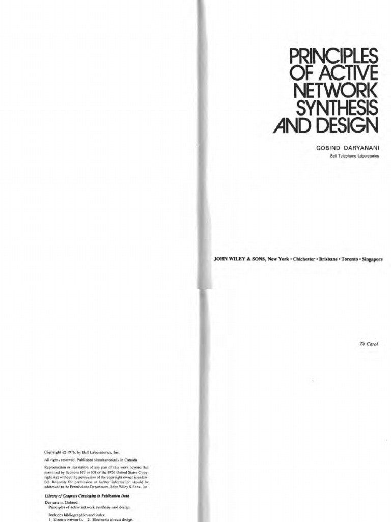 Principles of Active Network Synthesis and Design - G