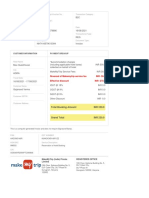 Tax Invoice: Customer Information Payment Breakup