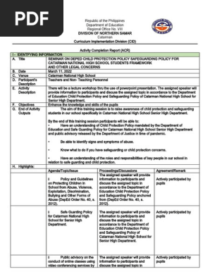 acr for child protection training 2022