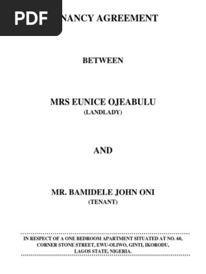 Tenancy Agreement - Bamidele Oni