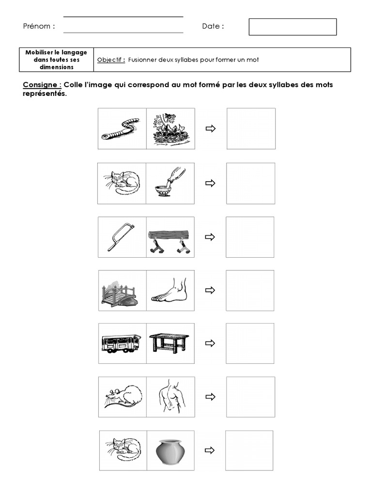 Rébus Ou Fusionner Des Syllabes PDF
