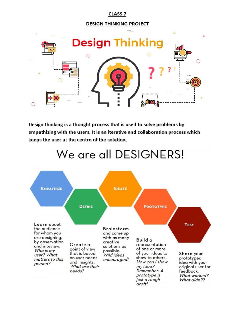Design Thinking Project Class 7 | PDF