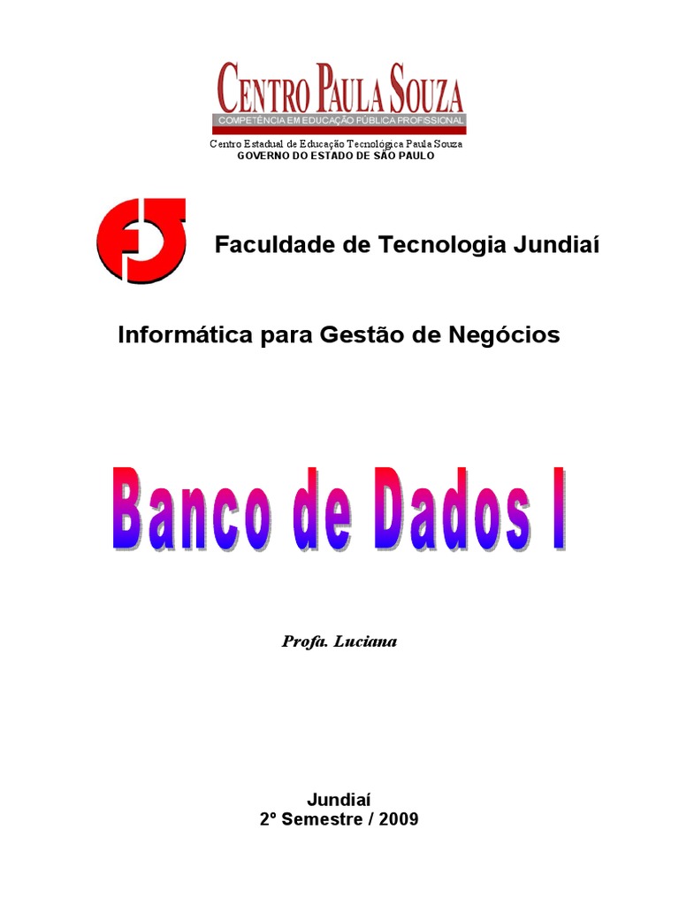 Apostila Banco de Dados | PDF | Bancos de dados | Modelo relacional