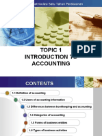 Topic 1 Introduction To Accounting