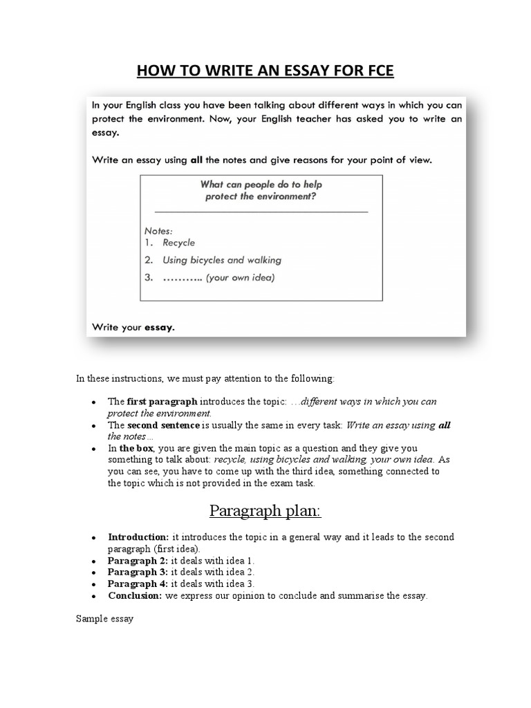 FCE Essay Writing Guide | PDF | Paragraph | Essays