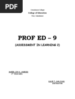 Prof Ed - 9: (Assessment in Learning 2)