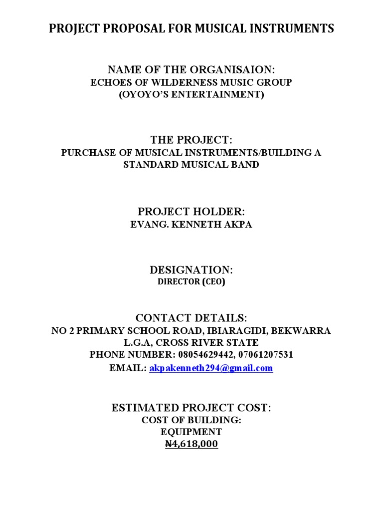 Proposal for Musical Instruments Project | PDF | Art