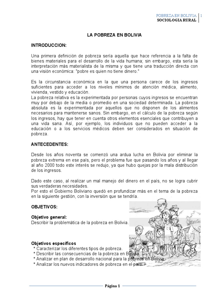 Pobreza Bolivia | PDF | Pobreza | Pobreza e indigencia