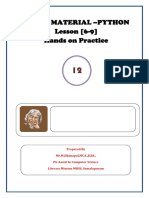 Python Hands On Practice Lesson 6-9