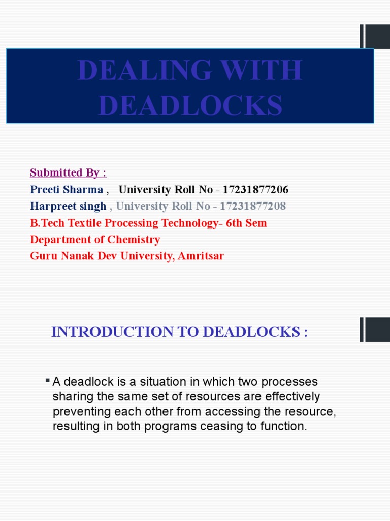 Understanding Deadlocks in Computing | PDF | Process (Computing ...