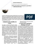 La Administracion Científica de Taylor y La Teoria de La Anatomía y Fisiología de Fayol