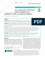 Experiences, Views and Needs of First-Time Fathers in Pregnancy-Related Care: A Qualitative Study in South-East Nigeria