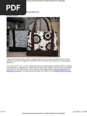 Tote Bag Sewing Instructions