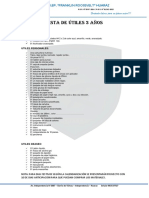 Lista de Útiles 3 Años