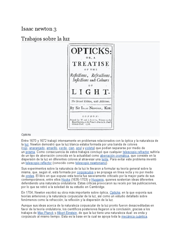 Newton's Groundbreaking Work on Optics and the Nature of Light PDF