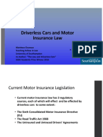 Driverless Cars and Motor Insurance Law