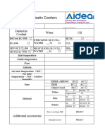 Dry Cooler Parameter Table