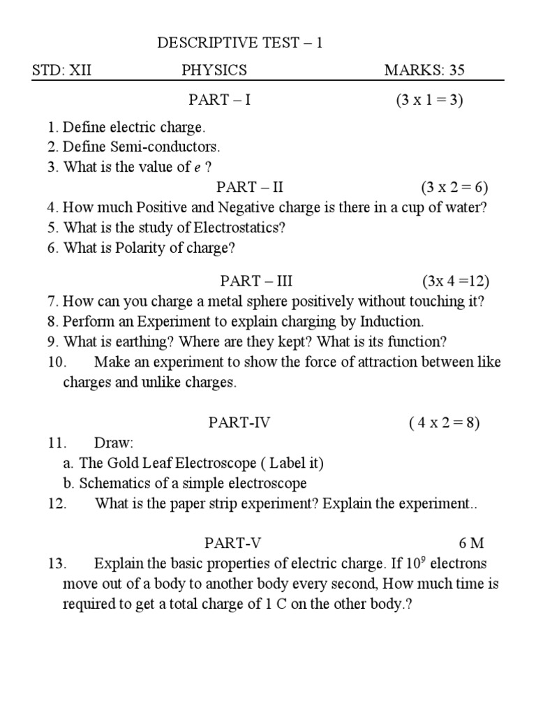 Descriptive Test | PDF | Science & Mathematics