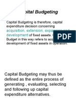 Capital Budgeting: Acquisition, Extension, Expansion and Development