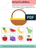 Tarea Pre Kinder Segmentación Silábica