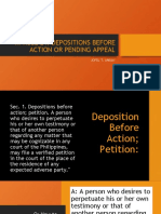Ii. Rule 24: Depositions Before Action or Pending Appeal: Jofel T. Unday
