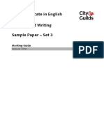 3850 Certificate in English Stage 1 Reading and Writing Sample Paper - Set 3