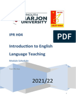 2021 IPRH04 - Intro To ELT - Module Schedule