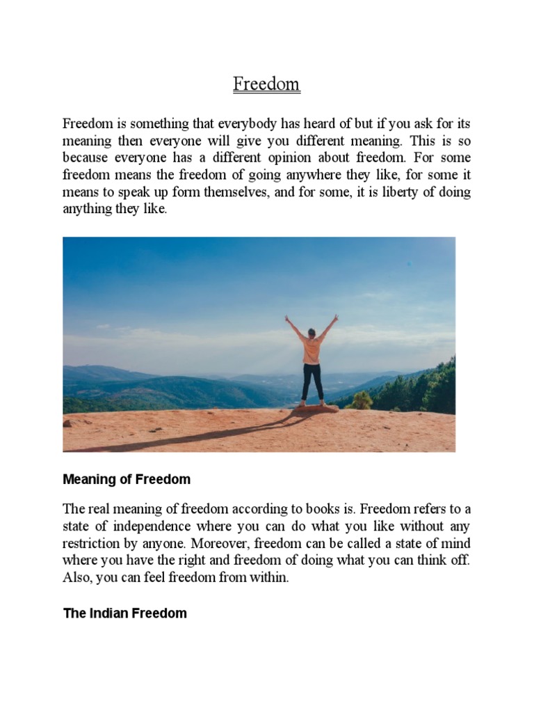 Meaning of Freedom | PDF | Freedom Of Speech | Citizenship