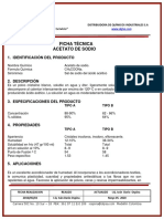 Acetato de sodio especificaciones y usos