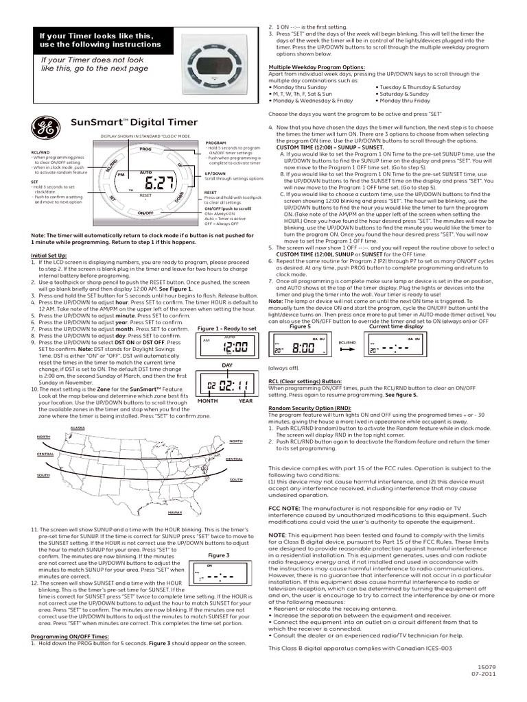 SunSmart Digital Timer Setup Guide | PDF | Daylight Saving Time ...