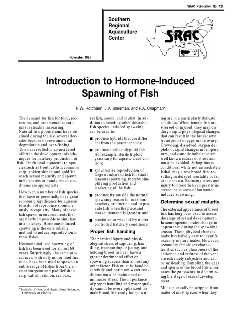 Hormone-Induced Fish Spawning Techniques | PDF | Spawn (Biology) | Fish