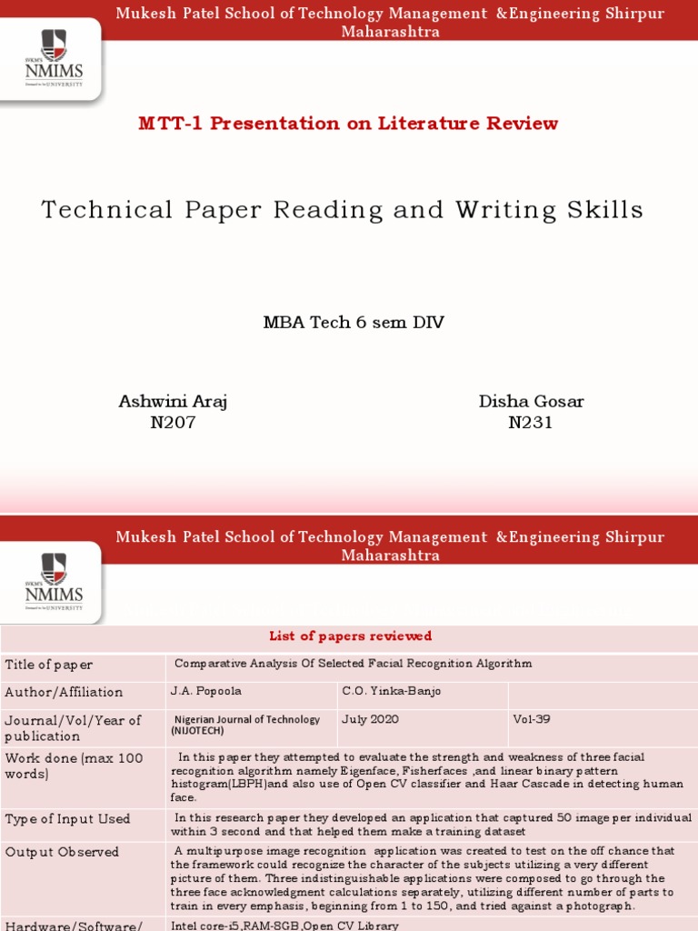 Technical Paper Reading and Writing Skills: MTT-1 Presentation On ...
