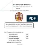 Titulo Tentativo, Problema de Investigación, Matriz de Consistencia H